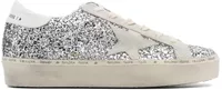 Golden Goose Hi-Star Silver Glitter Gray Star White Heel (W)