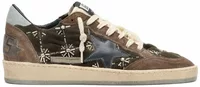 Ball-Star Lab Brown Matelassé Velvet Rhinestones Black Leather Star (W)