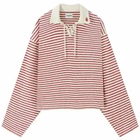 Faded Striped Polo Red