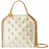 Stella McCartney Falabella Vegan Pearl Tiny Tote Bag Pure White