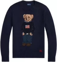 Polo Bear Cotton Linen Jumper Navy Multi