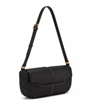 Polène Osmo Edition Smooth Black with Ecru Stitching