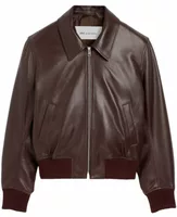 Lamb Leather Zipped Jacket Dark Cherry