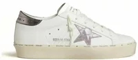 White Leather Lilac Star Silver Heel Tab (W)