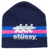 Stussy Stripe Ski Beanie Navy