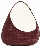 Weave Texture Shoulder Bag Burgundy