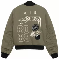 Stussy x Nike Reversible Varsity Jacket Medium Olive/Bright Mandarin