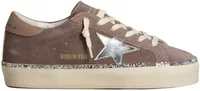 Golden Goose Hi-Star Brown Suede Silver Star Silver Glitter Foxing (W)