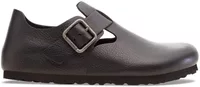 Birkenstock London Wire Buckle Natural Leather Vintage Wood Black