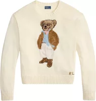 Polo Bear Cotton Crewneck Jumper Parchment Cream