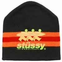 Stussy Stripe Ski Beanie Black