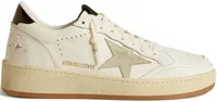 Golden Goose Ball Star Ice Gray Suede Star Glossy Black Heel Tab (W)