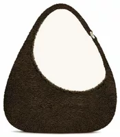 Faux Fur Shoulder Bag Dark Brown
