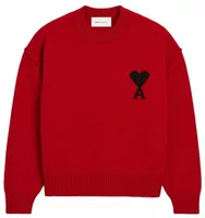 Ami De Coeur Crewneck Wool Sweater Ruby Red/Black